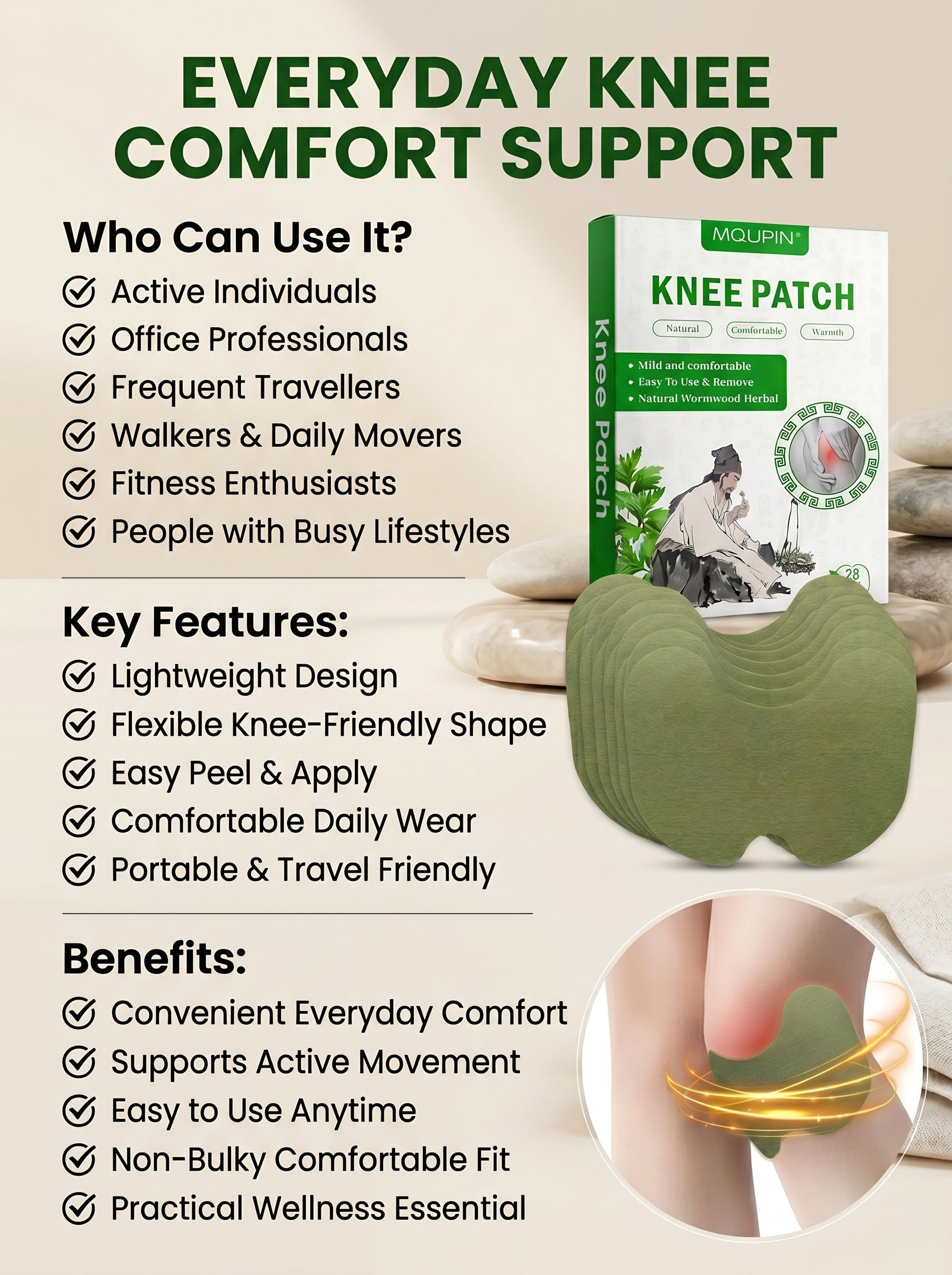 Knee Pain Relief Patch (Pack of 10)